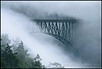 Picture: Deception Pass Bridge in fog, Whidbey Island, Washington