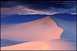 Photo: Storm clouds in evening over sand dunes and mountains, Stovepipe Wells, Death Valley National Park, California