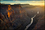 Photo: Steep rugged cliffs above the Colorado River at sunset, Toroweap, Grand Canyon National Park, Arizona