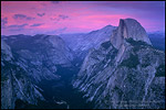 Photo: Alpenglow on clouds at sunset above Half Dome and Tenaya Canyon, Yosemite National Park, California