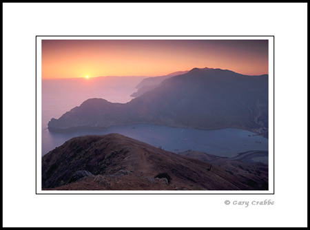 Boats anchored of Two Harbors, Catalina Island, Southern California Coast