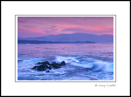 Evening light over the Pacific Ocean, near Carmel, Monterey Coast, California