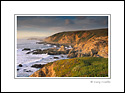 Sunset light on coastal cliffs at Bodega Head, Sonoma County Coast, California