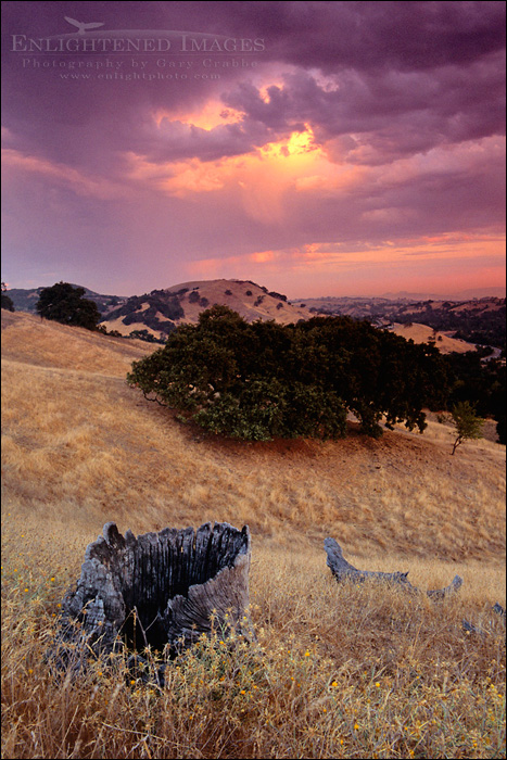 Photo: Stormy sunrise in the Diablo foothills from Summit Ridge, Lafayette Contra Costa County, California