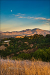 picture: Moon over Mount Diablo at sunset as seen from Briones Regional Park, Contra Costa County, California