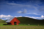 picture: Red Barn, green hills and pasture Tassajara region, Contra Costa County, California