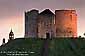 First light of day falls on the ramparts of Cliffords Tower, York, England