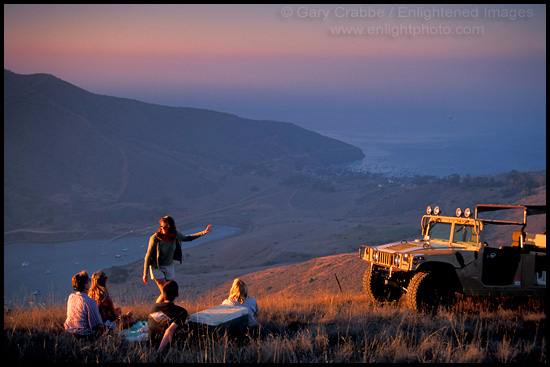 Picture: Sunset picnic on Hummer Tour above Two Harbors, Catalina Island, California