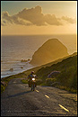 Picture: Free Ride; motorcycle on the westernmost strech of road in the contiguous US on the Lost Coast at Cape Mendocino, California