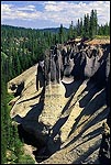 Photo: Eroded volcanic pumice and ash at the Pinnacles, Crater Lake National Park, Oregon