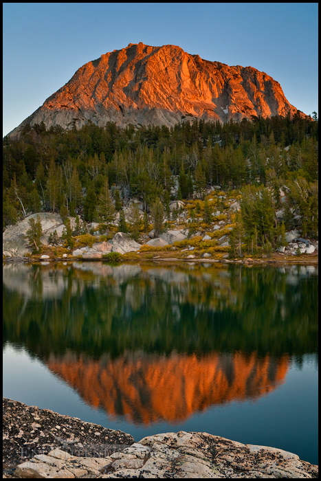 Photo: Sunset light on Fletcher Peak above Boothe Lake, near the Vogelsang HSC, Yosemite National Park, California