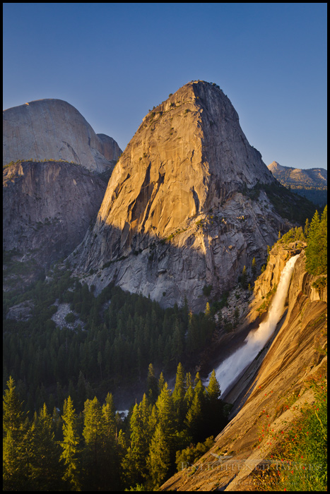 Picture: Half Dome, Liberty Cap, and Nevada Fall from the John Muir Trail, Yosemite National Park, California