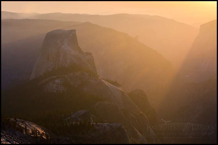 Photo: Half Dome above Yosemite Valley at sunset, seen from Clouds Rest, Yosemite National Park, California