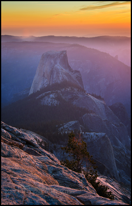 Picture: Half Dome above Yosemite Valley at sunset, seen from Clouds Rest, Yosemite National Park, California