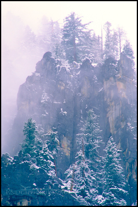 Picture: Snow on the rim of Yosemite Valley in winter, Yosemite National Park, California