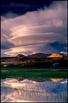 Picture: Lenticular cloud at sunset over Ragged Peak and Toulumne Meadows, Tioga Pass Road, Yosemite National Park, California