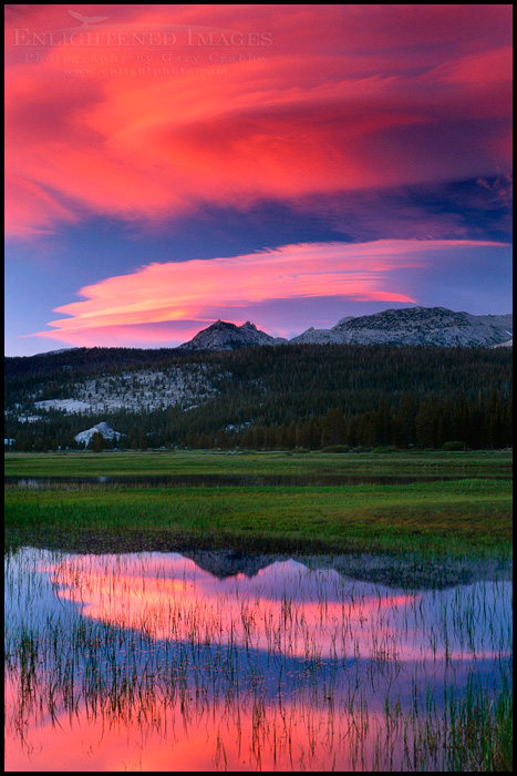 Picture: Lenticular cloud at sunset over Tuolumne Meadows, Yosemite National Park, California