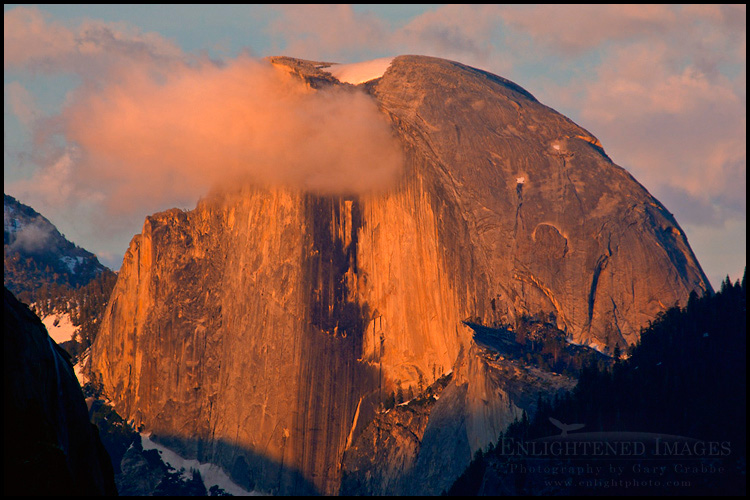 Photo: Cloud at sunset over Half Dome, Yosemite Valley, Yosemite National Park, California