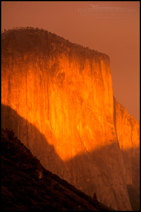 Picture: Sunset light through storm clouds on El Capitan, Yosemite Valley, Yosemite National Park, California