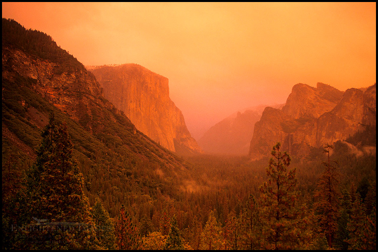 Photo: Sunset light through storm clouds over Yosemite Valley from Tunnel View, Yosemite National Park, California