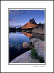 Photo: Sunset light on Catherdral Peak reflected in Upper Cathedral Lake, Yosemite National Park, California