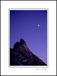 Photo: Crescent moon in evening light over Ragged Peak, Yosemite National Park, California