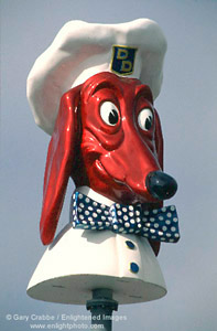 Doggie Diner landmark sign, Sloat Ave., near Ocean Beach, San Francisco, California