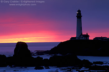 Stormy sunset at Pigeon Point Lighthouse, San Mateo coast, California