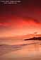 Red-sky sunset over beach at Natural Bridges State Park, Santa Cruz, California