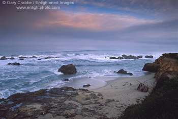 Stormy sunset over Pescadero State Beach, San Mateo Coast, California