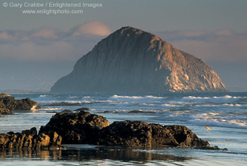 Morro Rock from Morro Strand State Beach, Central Coast, California; Stock Photo photography picture image photograph fine art decor print wall mural gallery