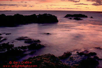 Sunset over the Pacific Ocean at Asilomar, Carmel coast, Monterey Peninsula, California