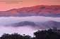 Coastal fog at sunset over Carmel Valley, Monterey County, California
