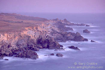 Evening light over coastal bluffs at Salt Point State Park, Sonoma Coast, California