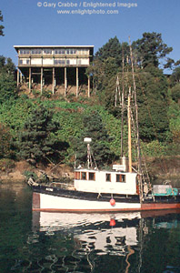 Fishing boat in the Noyo River, near Fort Bragg, Mendocino County, California