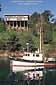 Fishing boat in the Noyo River, near Fort Bragg, Mendocino County, California