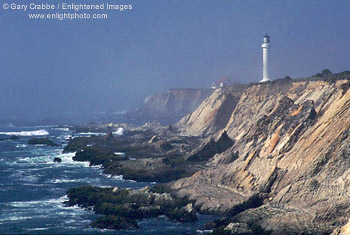 Coastal bluffs and Point Arena Lighthouse, Mendocino County, California