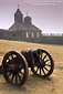 Cannon and church at Fort Ross State Historic Park, Sonoma Coast, California