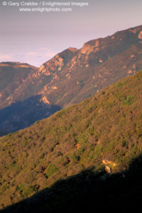 Rugged hills and ridges in the Santa Monica Mountains above Malibu, along the Pacific Coast, Los Angeles County, California