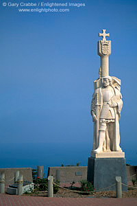 Statue of Juan Cabrillo at the lookout of Cabrillo National Monument, Point Loma, San Diego County Coast, California