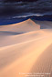 Sunset light on desert sand dune after a storm, near Stovepipe Wells, Death Valley National Park, California