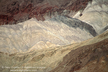 Layers of earth in eroded hillside, the Black Mountains, Death Valley National Park, California; Stock Photo image picture photo Phograph art decor print wall mural gallery