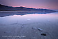 Pink sky at dawn over Middle Basin fileld with desert flood water, Death Valley National Park, California