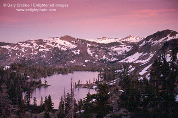 Evening light over Susie Lake, Desolation Wilderness, near Lake Tahoe, California