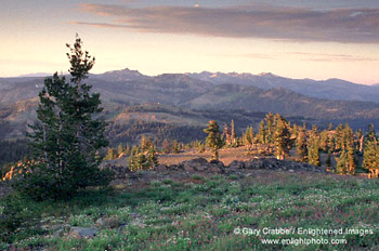 Morning light along the Sierra Crest below Castle Peak, near Lake Tahoe, California