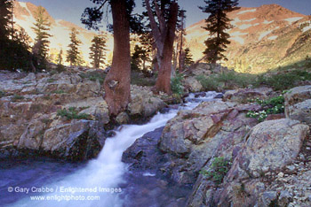 Stream outlet below Half Moon Lake, Desolation Wilderness, near Lake Tahoe, California