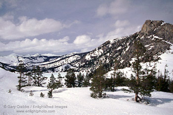 Winter in the High Sierra at Echo Summit, Lake Tahoe, California