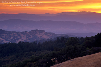 Sunrise in the hills above Ukiah, from Orr Springs Road, Mendocino County, California