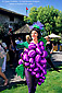 Woman wearing wine grape costume at A Taste of Yountville celebation, Napa Valley, California