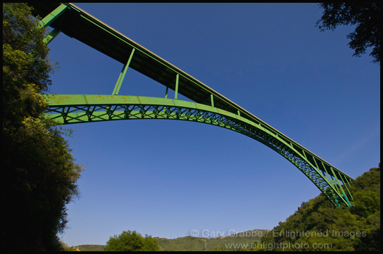 Photo: Steel arch bridge on Highway 154, bypassing the old stagecoach route between Santa Barbara and Santa Ynez, California